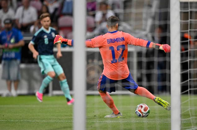 Goalkeeper Oliver Baumann GER 12 Action on the ball DFB Laenderspiel Germany GER vs Finland FIN Friendly match test match on 31 05 2026 DFL REGULATIONS PROHIBIT ANY USE OF PHOTOGRAPHS AS IMAGE SEQUENCES AND OR QUASI VIDEO DFB Laenderspiel Germany GER vs Finland FIN