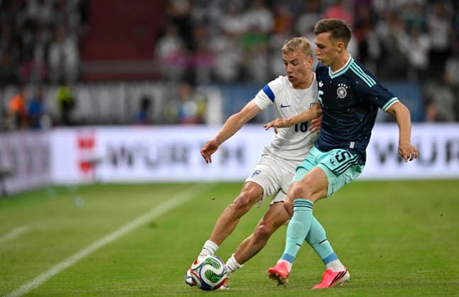 duel, action Nico Schlotterbeck GER 15 vs Topi Keskinen FIN 18 DFB Laenderspiel Germany GER vs Finland FIN friendly match test match on 31 05 2026 DFL REGULATIONS PROHIBIT ANY USE OF PHOTOGRAPHS AS IMAGE SEQUENCES AND OR QUASI VIDEO DFB Laenderspiel Germany GER vs Finland FIN