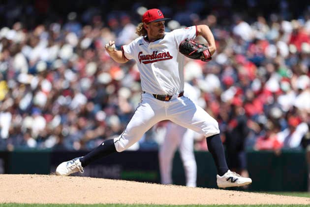 May 31, 2026: Cleveland Guardians pitcher Tanner Bibee (28) throws a pitch during the fourth inning of the Major League Baseball game between the Boston Red Sox and Cleveland Guardians at Progressive Field in Cleveland, Ohio. CSM MLB, Baseball Herren, USA 2026: Red Sox Vs Guardians MAY 31  - ZUMAc04_ 20260531_zma_c04_086 Copyright: xBrianxFisherx