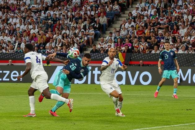 Deniz Undav 26 Germany in action against Tony Miettinen 4 Finland and Oliver Antman 7 Finland , Germany vs Finland, Football, Men, UEFA, Friendly, Friendly Match, DFB, Season 2025 2026, 31 05 2026 Mainz Rhineland-Palatinate Germany Copyright: xkolbert-press MartinxAgüerax