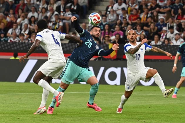 Deniz UNDAV GER action, duel, against Nikolai Alho FIN Germany GER Finland FIN football international, friendly, on 3105 2026, Mewa Arena Mainz Germany UEFA regulations prohibit any use of photographs as image sequences and or quasi video Â