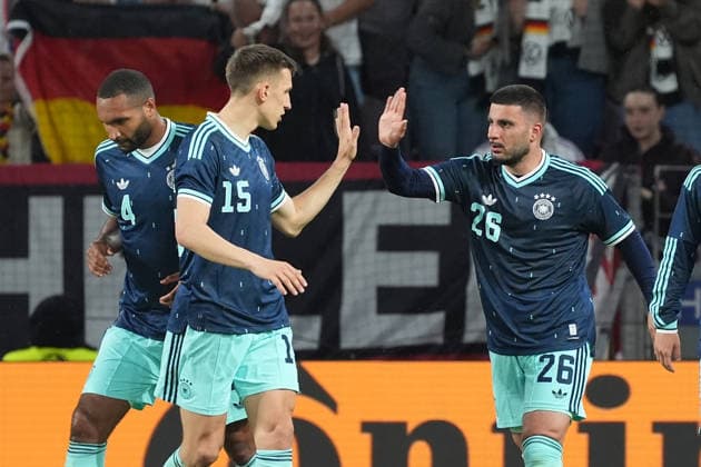Goal celebration around Deniz Undav Germany Germany with Nico Schlotterbeck Germany Germany Mainz 31 05 2026 Germany vs Finland, friendly match, World Cup preparation, MEWA Arena Mainz