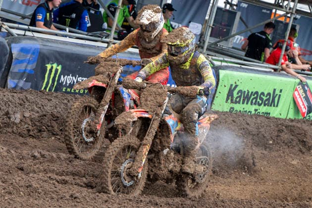MXGP of Teutschenthal 2026 Teutschenthal, Germany 31 May 2026 In the picture from left Rathousky Petr KTM CZE ACCR and David Widerwill CZE MX2 Teutschenthal Motocross Track Talkessel Sachsen Anhalt Germany