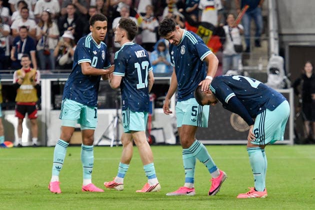 Deniz Undav Germany 26 celebrates after scoring the 3-0 goal with Jamal Musiala Germany 10 Florian Wirtz Germany 17 Aleksandar Pavlovic Germany 5 31 05 2026 ¢ Football ¢ World Cup Test ¢ Germany vs Finland, MEWA Arena, Mainz, Rhineland-Palatinate Germany Copyright: xpepphotox xSaschaxWeizx pep00321, pep_20260531_hm_2475