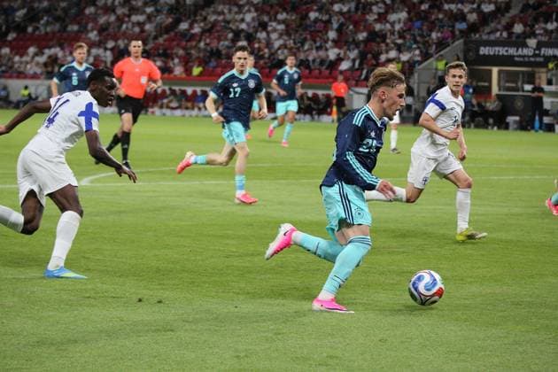 31 05 2026 xmgoodx Mainz MEWA Arena DFB international match Germany v Finland Lennart Karl 25, GER v Ryan Mahuta Finland 14