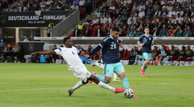 31 05 2026 xmgoodx Mainz MEWA Arena DFB international Germany v Finland Lennart Karl 25, GER v Ryan Mahuta Finland 14 Deniz Undav 26, GER v Tony Miettinen 4 Finland