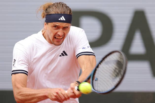 Alexander Zverev, GER, during fourth round of 2026 French Open at Roland Garros, Paris, 31 05 2026
