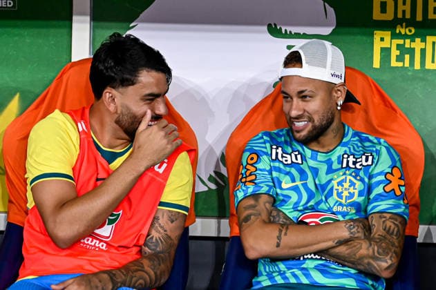 Brasil x Panama Amistoso Internacional RIO DE JANEIRO, RJ - 31.05.2026: BRASIL X PANAMA AMISTOSO INTERNACIONAL - Lucas Paqueta and Neymar on the bench during Brazil vs Panama, an International Friendly, Länderspiel, Nationalmannschaft match held at the Maracana stadium located in the city of Rio de Janeiro (RJ), this Sunday (31) (Photo: Nayra Halm Fotoarena) x2954569x  NayraxHalm