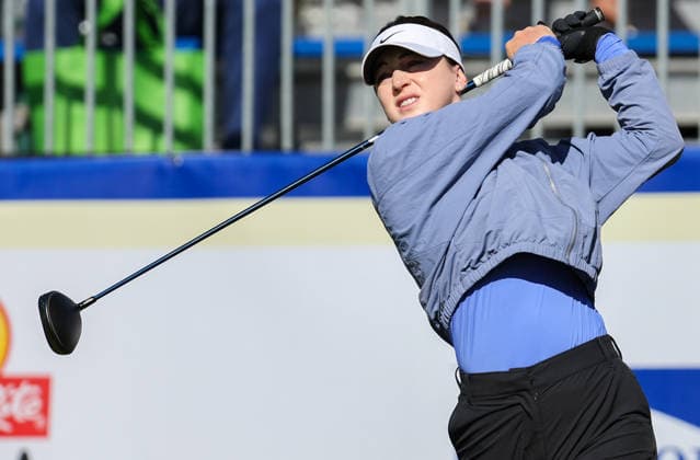 May 31, 2026: Gabriela Ruffels of Australia tees off from the first tee to begin her final round at the ShopRite LPGA, Golf Damen Classic Powered by Wakefern in Galloway, NJ. CSM Galloway United States of America - ZUMAc04_ 20260531_zma_c04_152 Copyright: xMikexLangishx