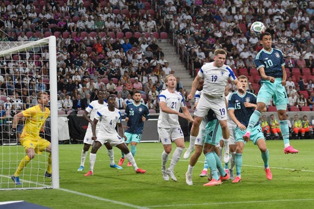 Penalty area scene Goal chance from Jamal Musiala Germany 10 31 05 2026 ¢ Soccer ¢ World Cup Test ¢ Germany vs Finland, MEWA Arena, Mainz, Rhineland-Palatinate Germany Copyright: xpepphotox xSaschaxWeizx pep00321, pep_20260531_hm_1089