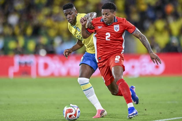 RIO DE JANEIRO, BRAZIL - MAY 31: Luiz Henrique of Brazil (L) and César Blackman of Panama (R) fight for possession during the International Friendly, Länderspiel, Nationalmannschaft match between Brazil and Panama at Maracana Stadium on May 31, 2026 in Rio de Janeiro, Brazil (Photo by Nayra Halm Sports Press Photo SPP)  Copyright: xSportsxPressxPhotox Sportspressphoto_SPR158496
