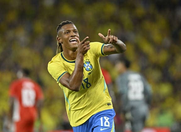 RIO DE JANEIRO, BRAZIL - MAY 31: Danilo Santos of Brazil celebrates after scoring the team s sixth goal during the International Friendly, Länderspiel, Nationalmannschaft match between Brazil and Panama at Maracana Stadium on May 31, 2026 in Rio de Janeiro, Brazil (Photo by Andre Ricardo Sports Press Photo SPP)  Copyright: xSportsxPressxPhotox Sportspressphoto_SPR158586