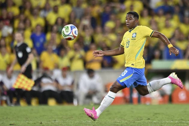 RIO DE JANEIRO, BRAZIL - MAY 31: Endrick of Brazil chases the ball during the International Friendly, Länderspiel, Nationalmannschaft match between Brazil and Panama at Maracana Stadium on May 31, 2026 in Rio de Janeiro, Brazil (Photo by Nayra Halm Sports Press Photo SPP)  Copyright: xSportsxPressxPhotox Sportspressphoto_SPR158621