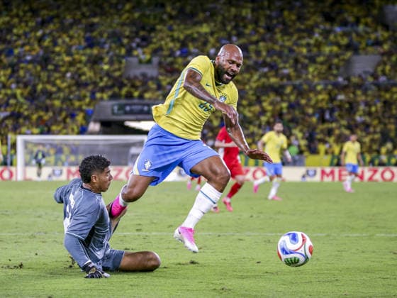 RIO DE JANEIRO, BRAZIL - MAY 31: Igor Thiago is fouled for a penalty during an International Friendly, Länderspiel, Nationalmannschaft match between Brazil and Panama at Estádio Jornalista Mário Filho (Maracanã) on May 31, 2026 in Rio de Janeiro, Brazil. (Photo by Natalia Leal Sports Press Photo)  Copyright: xx Sportspressphoto_SPR158697