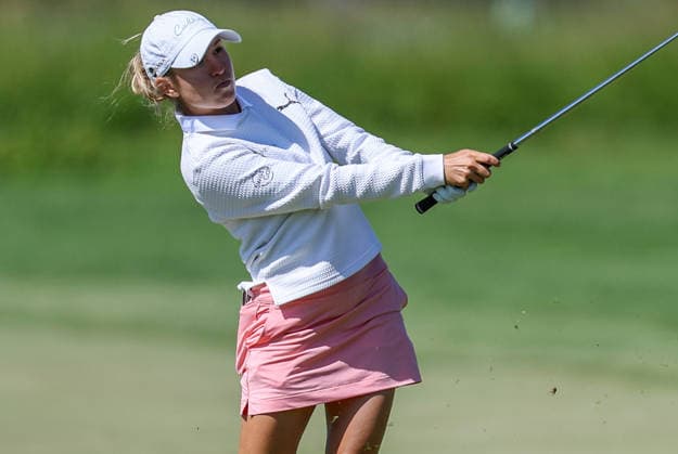 May 31, 2026: Chiara Tamburlini of Switzerland hits her approach shot from the 10th fairway during the final round at the ShopRite LPGA, Golf Damen Classic Powered by Wakefern in Galloway, NJ. CSM Galloway United States of America - ZUMAc04_ 20260531_zma_c04_173 Copyright: xMikexLangishx