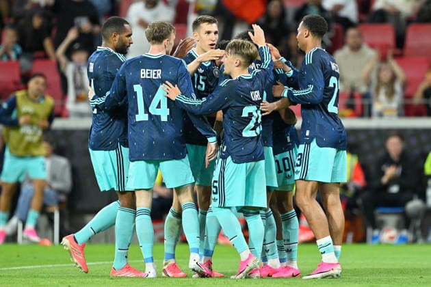 (260601) -- MAINZ, June 1, 2026 -- Players of Germany celebrate scoring with his teammates during an International Friendly, Länderspiel, Nationalmannschaft football match between Germany and Finland in Mainz, Germany, May 31, 2026. (Photo by Xinhua) (SP)GERMANY-MAINZ-FOOTBALL-FRIENDLY-GERMANY VS FINLAND UlrichxHufnagel 