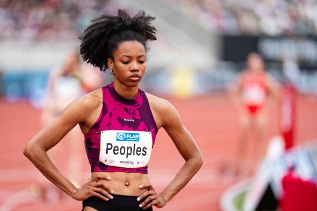 Paris Peoples (USA) ahead of the 400 m final Goldenes Oval Dresden, Track and Field, 2026, 31.05.2026 Copyright: xFootxBowl PatrickxKlixx