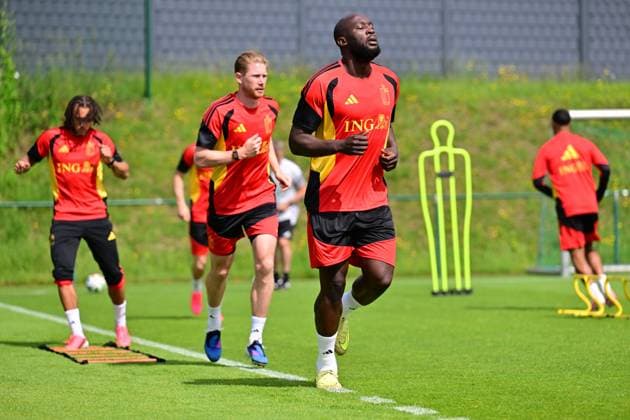 Belgium s Romelu Lukaku pictured during a training session of Belgian national soccer team Red Devils, at the Proximus Basecamp in Tubize, on Monday 01 June 2026. The Red Devils are playing a friendly game in Croatia tomorrow, part of the preparations for the 2026 FIFA World Cup, WM, Weltmeisterschaft, Fussball DIRKxWAEM  x175602583x