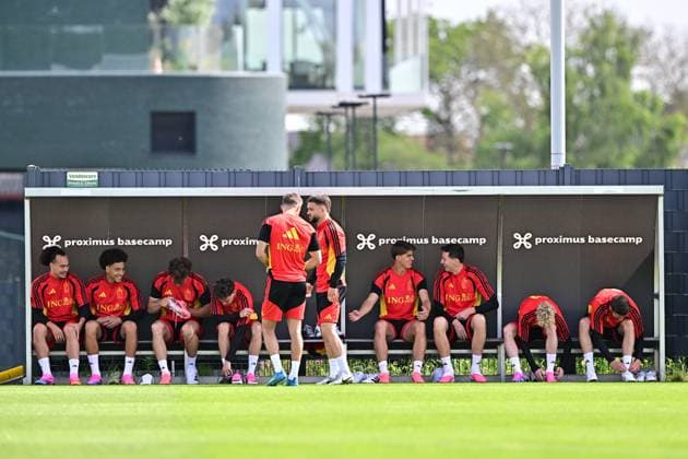 Belgium s players pictured during a training session of Belgian national soccer team Red Devils, at the Proximus Basecamp in Tubize, on Monday 01 June 2026. The Red Devils are playing a friendly game in Croatia tomorrow, part of the preparations for the 2026 FIFA World Cup, WM, Weltmeisterschaft, Fussball DIRKxWAEM  x175602745x