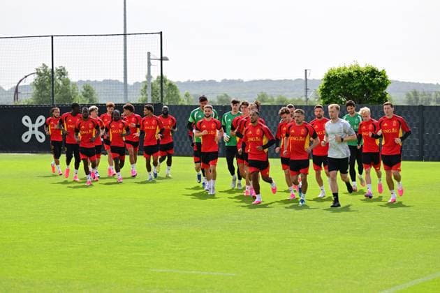 Belgium s players pictured during a training session of Belgian national soccer team Red Devils, at the Proximus Basecamp in Tubize, on Monday 01 June 2026. The Red Devils are playing a friendly game in Croatia tomorrow, part of the preparations for the 2026 FIFA World Cup, WM, Weltmeisterschaft, Fussball DIRKxWAEM  x175603189x