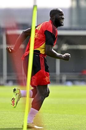 Belgium s Romelu Lukaku pictured during a training session of Belgian national soccer team Red Devils, at the Proximus Basecamp in Tubize, on Monday 01 June 2026. The Red Devils are playing a friendly game in Croatia tomorrow, part of the preparations for the 2026 FIFA World Cup, WM, Weltmeisterschaft, Fussball DIRKxWAEM  x175605728x