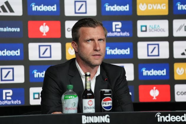 Chief Sports Officer Marcus Krösche Eintracht Frankfurt at the introductory press conference for coach Adi Hütter Frankfurt 01 06 2026 Eintracht Frankfurt introduces Adi Hütter as new coach, Eintracht professional camp