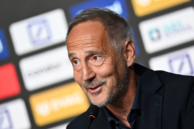01 06 2026, xjhx, Soccer 1 Bundesliga, Eintracht Frankfurt Press Conference Head Coach Adi Hütter v l Coach Adolf Adi Hütter Eintracht Frankfurt Frankfurt am Main