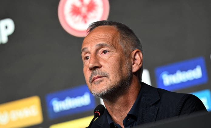 01 06 2026, xjhx, Soccer 1 Bundesliga, Eintracht Frankfurt Press Conference Head Coach Adi Hütter v l Coach Adolf Adi Hütter Eintracht Frankfurt Frankfurt am Main