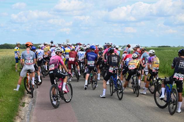 Tour de Wallonie 2026 Stage 1 LOBBES, BELGIUM - JUNE 01 : Race is being neutralised due to mud on the road during stage 1 of the 47th edition of Ethias Tour de Wallonie an UCI ProSeries 2.Pro cycling road race stage for Men Elite of 180.7 km with start in Manage and finish in Lobbes on June 1, 2026 in Lobbes, Belgium, 01 06 2026 ( Motordriver Pieter Van Herzele - Lobbes Belgium  Copyright: xVincentxKalutx