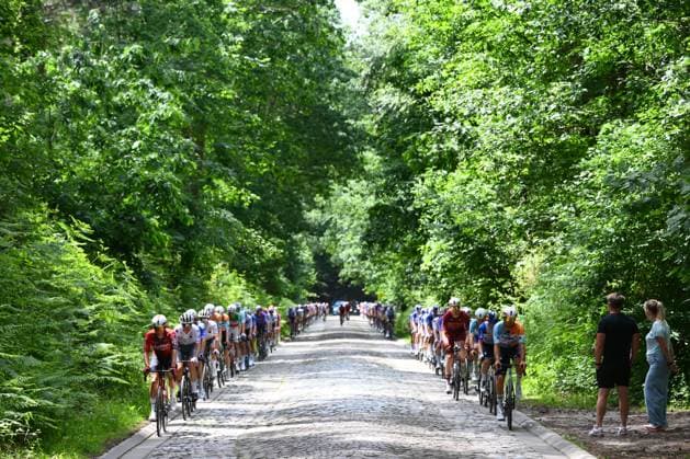 Tour de Wallonie 2026 Stage 1 LOBBES, BELGIUM - JUNE 01 : Illustration picture of the peloton during stage 1 of the 47th edition of Ethias Tour de Wallonie an UCI ProSeries 2.Pro cycling road race stage for Men Elite of 180.7 km with start in Manage and finish in Lobbes on June 1, 2026 in Lobbes, Belgium, 01 06 2026 ( Motordriver Pieter Van Herzele - Lobbes Belgium  Copyright: xVincentxKalutx