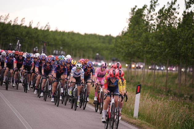 The pack rides during Stage 3 of the Giro d™Italia Women, from Bibione to Buja, Italy, Monday, June 1, 2026  Copyright: xMarcoxAlpozzi LaPressex