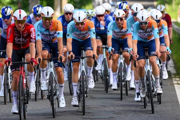 Tour de Wallonie 2026 Stage 1 LOBBES, BELGIUM - JUNE 01 : Van Asbroeck Tom (BEL) of NSN Cycling Team in action during stage 1 of the 47th edition of Ethias Tour de Wallonie an UCI ProSeries 2.Pro cycling road race stage for Men Elite of 180.7 km with start in Manage and finish in Lobbes on June 1, 2026 in Lobbes, Belgium, 01 06 2026 ( Motordriver Pieter Van Herzele - Lobbes Belgium  Copyright: xVincentxKalutx