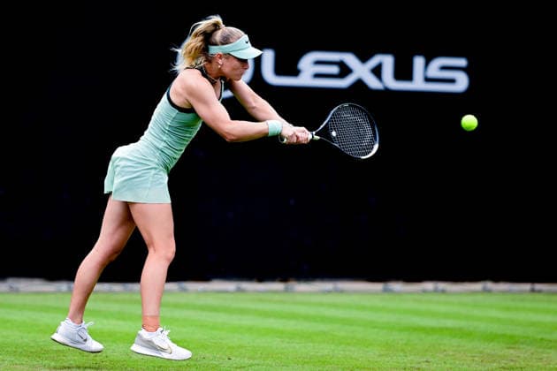 Tennis WTA125 ATP, Tennis Herren Challenger Lexus Birmingham Open Emerson Jones of Australia returns during the Lexus Birmingham Open tennis tournament at Edgbaston Priory Club, Birmingham, UK on 1 June 2026. Birmingham Edgbaston Priory Club West Midlands UK Editorial use only , Copyright: xDennisxGoodwinx PSI-24319-0079