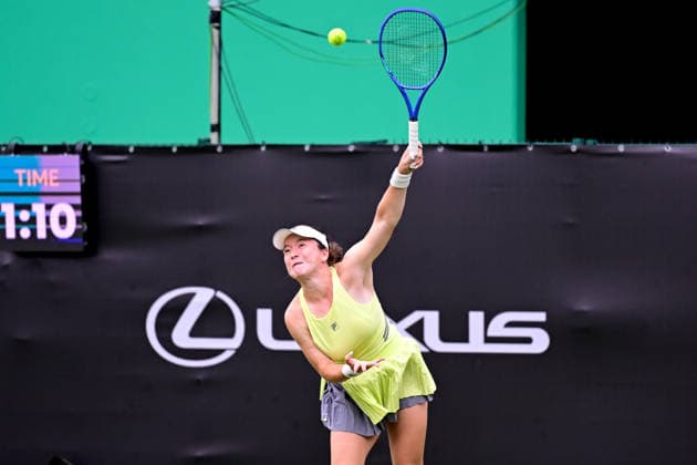 Tennis WTA125 ATP, Tennis Herren Challenger Lexus Birmingham Open Lulu Sun of New Zealand serves during the Lexus Birmingham Open tennis tournament at Edgbaston Priory Club, Birmingham, UK on 1 June 2026. Birmingham Edgbaston Priory Club West Midlands UK Editorial use only , Copyright: xDennisxGoodwinx PSI-24319-0102