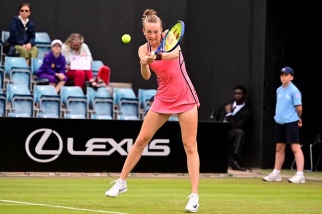 Tennis WTA125 ATP, Tennis Herren Challenger Lexus Birmingham Open Mika Stojsavljevic of Great Britain returns during the Lexus Birmingham Open tennis tournament at Edgbaston Priory Club, Birmingham, UK on 1 June 2026. Birmingham Edgbaston Priory Club West Midlands UK Editorial use only , Copyright: xDennisxGoodwinx PSI-24319-0095