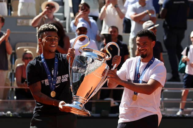 Football, Champions League winners Paris St Germain present the trophy at the French Open