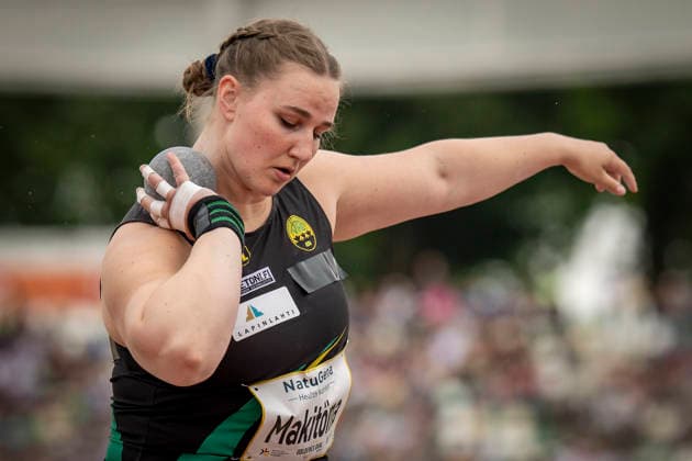 DRESDEN , GERMANY - MAY 31: Senja Mäkitörma (FIN Finland) competes in the women’s shot put during the Golden Oval Continental Tour Silver meeting on May 31, 2026 at Heinz-Steyer-Stadion in Dresden, Saxony, Germany. Saxony Germany Copyright: xAxelxKohringx