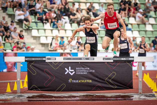 DRESDEN , GERMANY - MAY 31: Til Stephan (GER Germany), Valentin Roehrig (GER Germany) competes in the men’s 2000m steeplechase during the Golden Oval Continental Tour Silver meeting on May 31, 2026 at Heinz-Steyer-Stadion in Dresden, Saxony, Germany. Saxony Germany Copyright: xAxelxKohringx