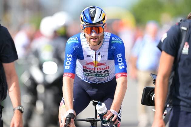 Winner Belgian Jordi Meeus of Red Bull-BORA-hansgrohe reacts at the end of the first stage of the Tour De Wallonie cycling race, 180,7 km from Manage to Lobbes, on Monday 01 June 2026. DAVIDxPINTENS  x175644860x