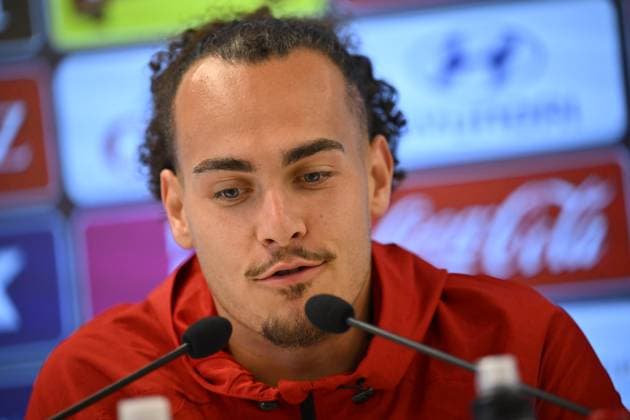 Croatia vs Belgium - friendly match - media activities 01 06 2026 RIJEKA, CROATIA - JUNE 01 : Theate Arthur defender of Belgium pictured during a press conference, PK, Pressekonferenz prior the friendly match between Croatia and Belgium ahead of the FIFA World Cup, WM, Weltmeisterschaft, Fussball 2026 on June 01, 2026 in Rijeka, Croatia, 01 06 2026 Rijeka Croatia  Copyright: xTomasxSiskx