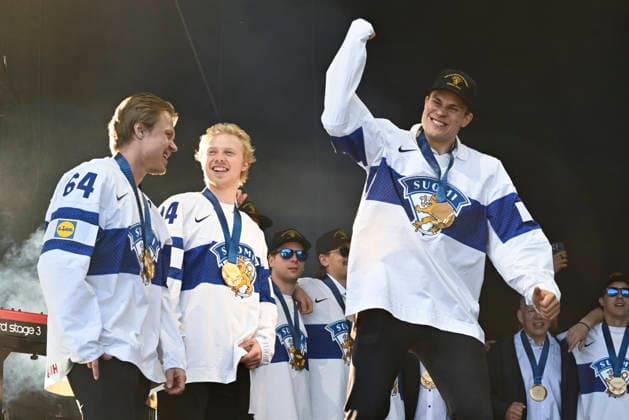 Ice hockey, World Championship, reception and celebration with fans of world champion Finland in Helsinki