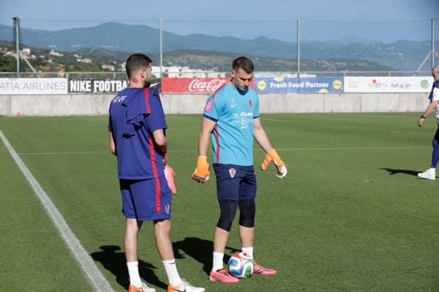 PXL_CRO training Luka Karlo, Dominik Livakovic of Croatian national football team during training before friendly match with Belgium at Rujevica stadium on 01. July 2026. in Rijeka, Croatia.  GoranxKovacic PIXSELL
