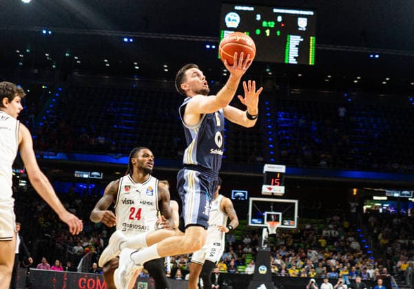 Martin Hermannsson Alba Berlin, 15 at trial 01 06 2026, Alba Berlin vs Bamberg Baskets, Basketball, BBL, Max Schmeling Halle, Berlin DFL regulations prohibit any use of photographs as image sequences and or quasi video Copyright: HMBxMedia xFinnxWeidmann