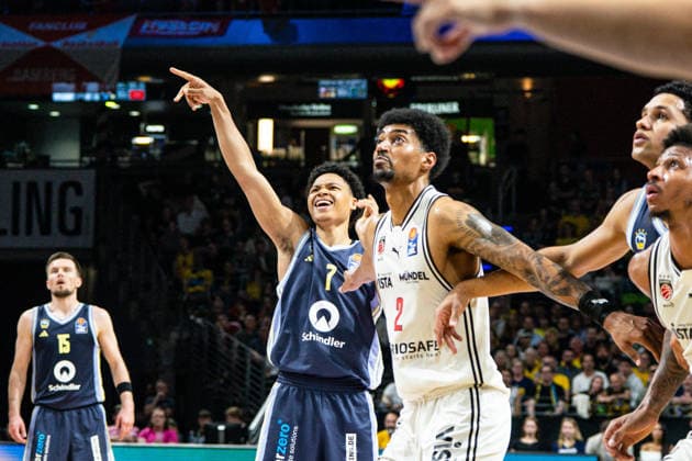 Jack Kayil Alba Berlin, 7 Reaktion 01 06 2026, Alba Berlin vs Bamberg Baskets, Basketball, BBL, Max Schmeling Halle, Berlin DFL regulations prohibit any use of photographs as image sequences and or quasi video Copyright: HMBxMedia xFinnxWeidmann