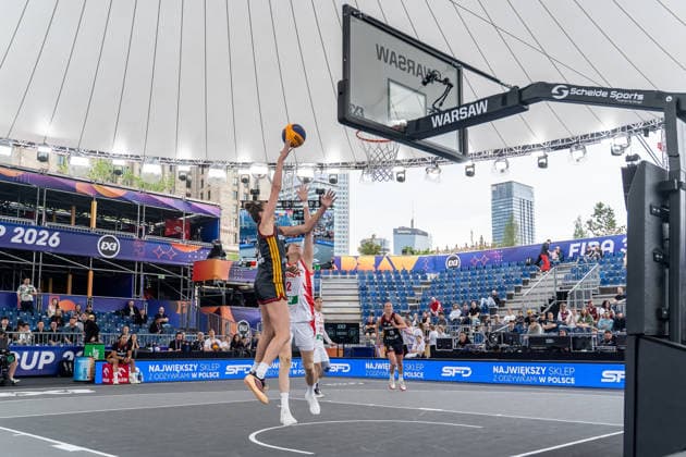 FIBA 3x3 World Cup 2026 - Warsaw, Poland - Day 1 Team China and Germany 4 compete during a group stage match of the FIBA 3x3 World Cup 2026 in Warsaw, Poland, on Month Day, Year . Warsaw Poland  Copyright: xMarekxAntonixIwaÅ czukx originalFilename:iwanczuk-day1ofth260601_npRNt.jpg