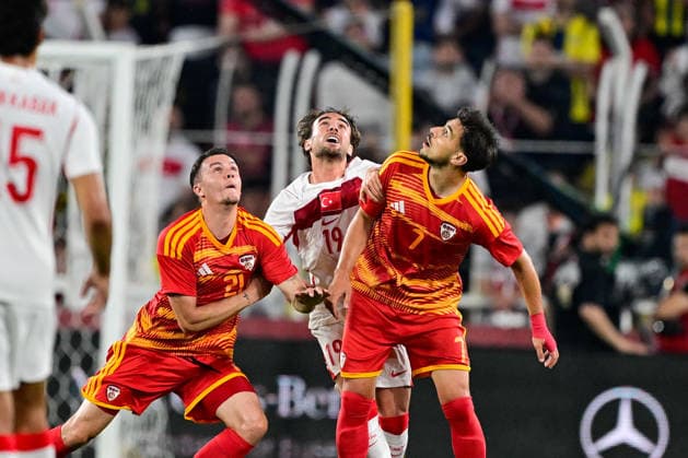 Turkiye v North Macedonia - Friendly match ISTANBUL, TURKIYE - JUNE 1: Yunus Akgun (C) of Turkiye in action against Eljif Elmas (7) of North Macedonia during the International Friendly, Länderspiel, Nationalmannschaft match between Turkiye and North Macedonia at Chobani Stadium, on June 1, 2026, in Istanbul, Turkiye. Cem Tekkesinoglu Anadolu Istanbul Turkey. Editorial use only. Please get in touch for any other usage.  Copyright: x2026xAnadoluxCemxTekkesinoglux