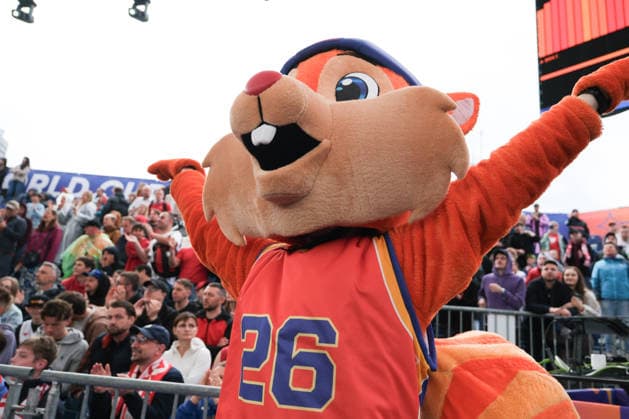 June 1, 2026, Warsaw, Masovian Voivodeship, Poland: Trixi, the official tournament mascot, celebrates during a FIBA 3x3 Basketball World Cup womenÃ¢â‚¬â ¢s Pool A game between Poland and Madagascar in Warsaw, Poland. Warsaw Poland - ZUMAk204 20260601_zip_k204_073 Copyright: xRomanxKozielx
