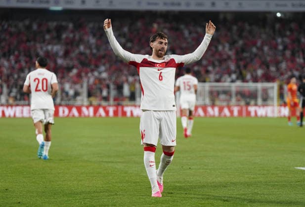 Turkey s player Orkun Kokcu celebrates his goal during freindly match between Turkiye and North Macedonia in Istanbul; Turkiye, Monday, June 1, 2006. ( Copyright: FatihxErdogdu 19116939