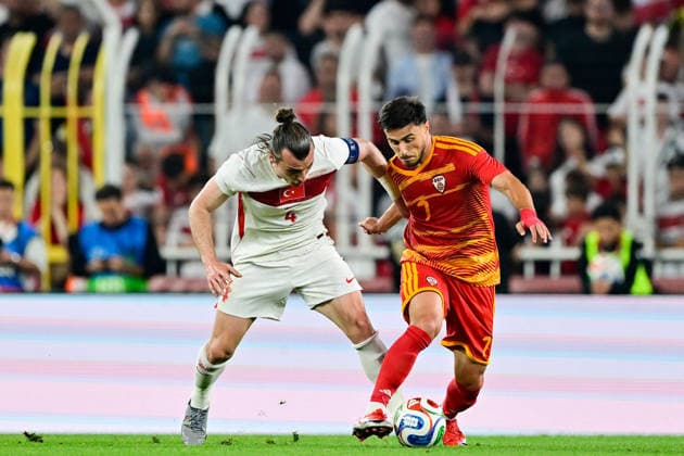 Turkiye v North Macedonia - Friendly match ISTANBUL, TURKIYE - JUNE 1: Caglar Soyuncu of Turkiye competes against Eljif Elmas of North Macedonia during the International Friendly, Länderspiel, Nationalmannschaft match between Turkiye and North Macedonia at Chobani Stadium, on June 1, 2026, in Istanbul, Turkiye. Cem Tekkesinoglu Anadolu Istanbul Turkey. Editorial use only. Please get in touch for any other usage.  Copyright: x2026xAnadoluxCemxTekkesinoglux