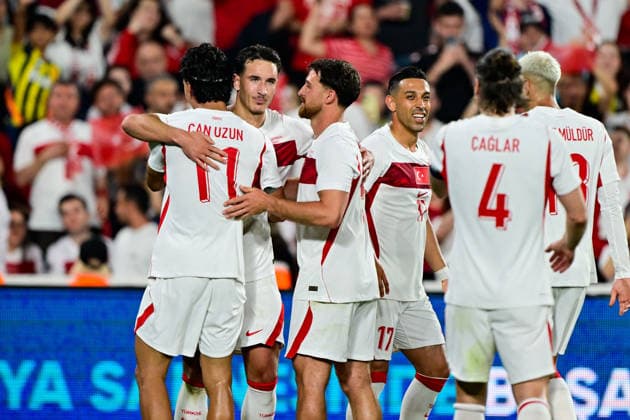 Turkiye v North Macedonia - Friendly match ISTANBUL, TURKIYE - JUNE 1: Players of Turkiye celebrate after score a goal during the International Friendly, Länderspiel, Nationalmannschaft match between Turkiye and North Macedonia at Chobani Stadium, on June 1, 2026, in Istanbul, Turkiye. Cem Tekkesinoglu Anadolu Istanbul Turkey. Editorial use only. Please get in touch for any other usage.  Copyright: x2026xAnadoluxCemxTekkesinoglux